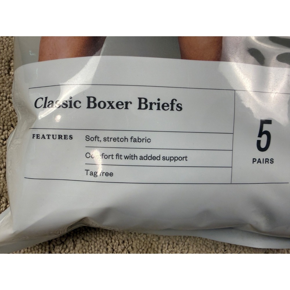 NWT Goodfellow & Co Mens Boxer Briefs 6 Pack Black Cotton Stretch XL 40-42 #1170 - Picture 2 of 13